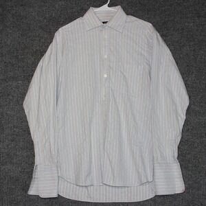 Burberry London Mens L Striped Dress Shirt Long Sleeve Button Up French Cuff
